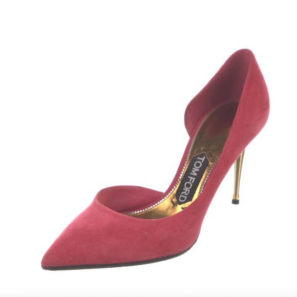 TOM FORD Red/Pink Suede D'Orsay Heels - Picture 1 of 4